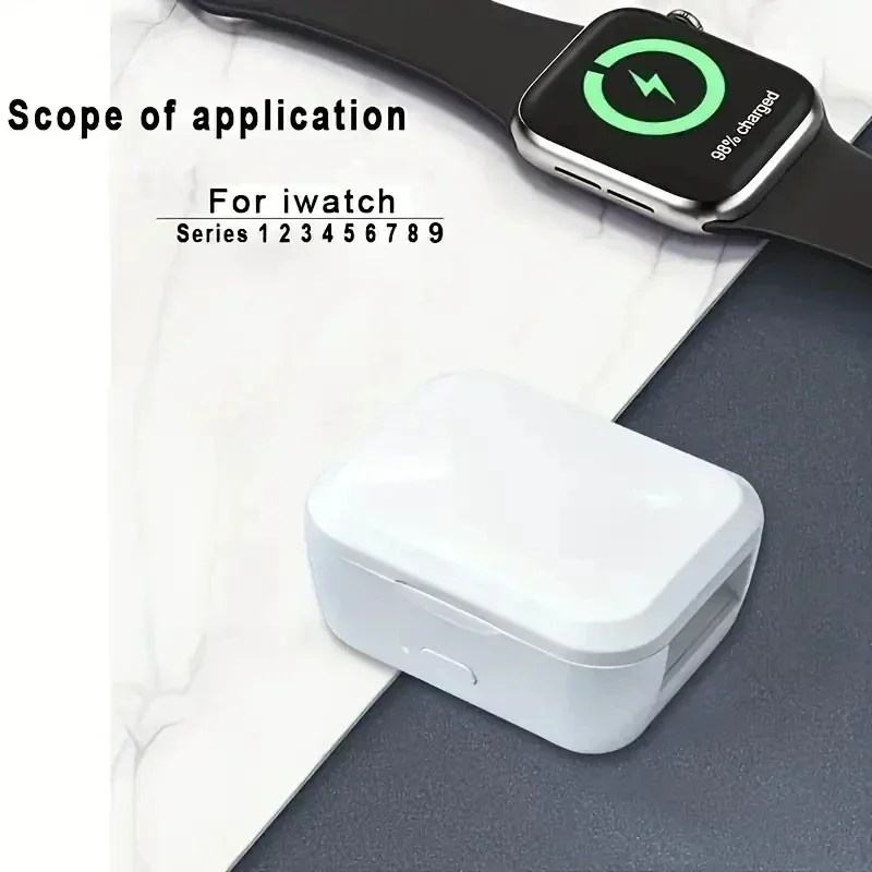 Desktop Mini Watch Storage Box Wireless Charger for Apple Watch 10 9 8 7 6 5 4 SE Adapter 750mAh Power Bank Office Storage
