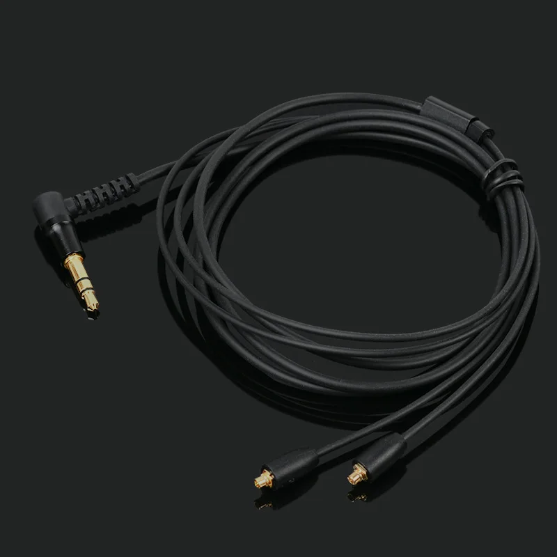 Mmcx Fones de Ouvido Cabo de Fio de Substituição 3.5 mm l Dobra Jack Preto - Image 2