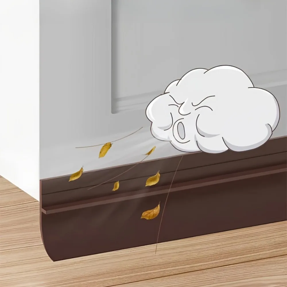 Self-Adhesive Soundproof PVC Door Bottom Seal Strip - Under Door Guard and Gap Stopper