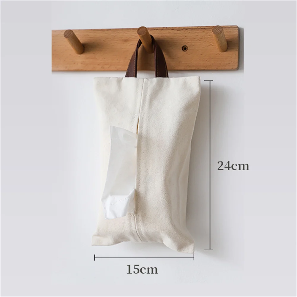 New Japanese Style Jute Tissue Box Hanging Napkin Paper Holder for Living Room Dining Table Car Mounted Tissue Bag Home Decor 6