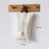 New Japanese Style Jute Tissue Box Hanging Napkin Paper Holder for Living Room Dining Table Car Mounted Tissue Bag Home Decor 6