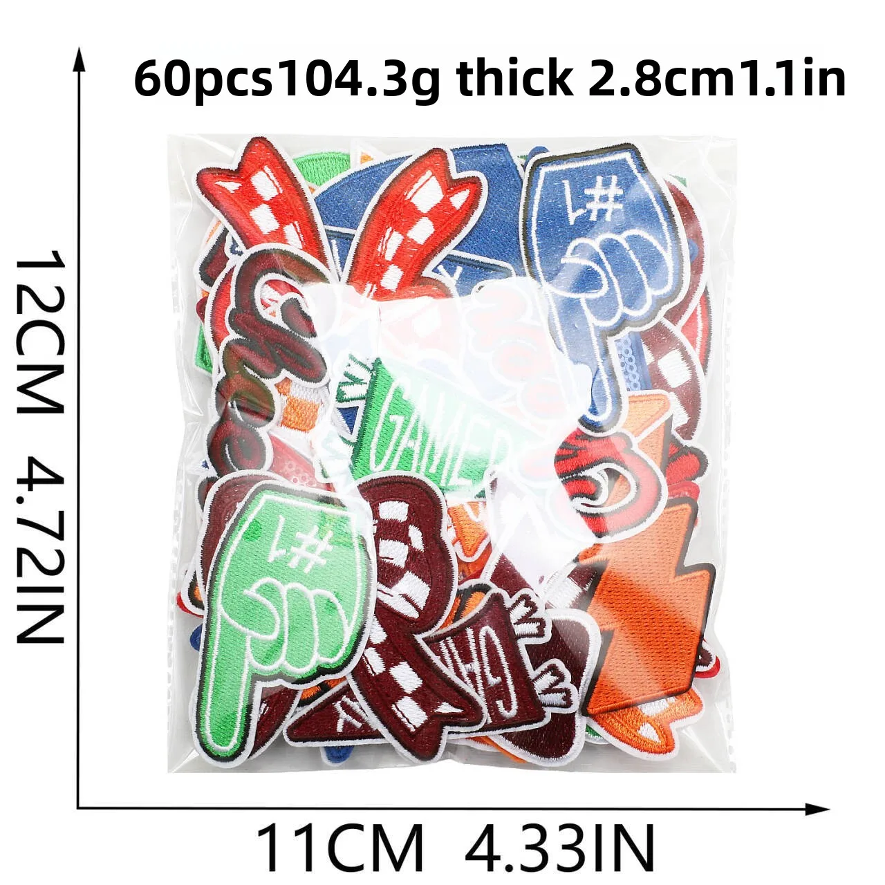 10개입 그린 라이트닝 러브 보우 자수 패치 별 디자인 치어리더 게임데이 다리미 부착 DIY 의류 장식 도매