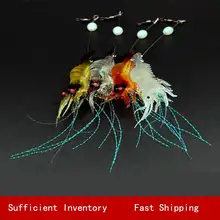 

1pcs 9cm 5g Luminous Shrimp Silicon Soft Artificial Bait With Hooks Swivels Anzois Para Pesca Sabiki Rigs Fishing Tackle HotSale