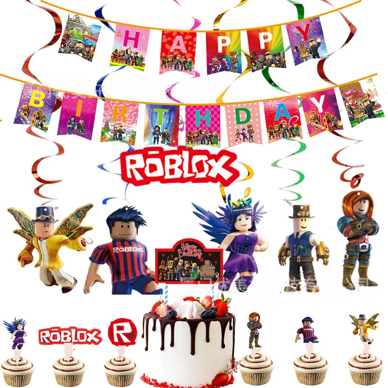 Pôster de fundo Roblox para festa de aniversário com tema Roblox, fundo de  videogame, artigos de festa de aniversário, decoração de parede para  crianças