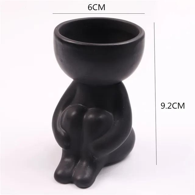 Humanoid Kerámia Virág Edény Ajándék Váza Portré Húsos Ültetvények Aranyos Születésnapi Otthoni Dekoráció - Image 3