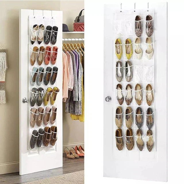24 Grid Wall-mounted Shoes Organizer Rack Over Door Hanging