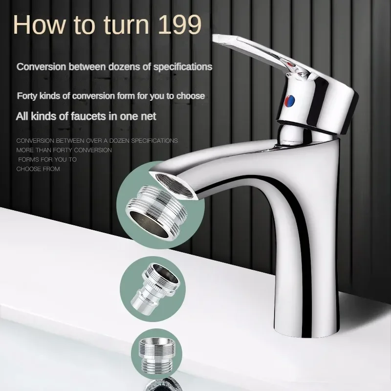 Faucet Adapter 24 Turn 16 18 20 22 24 26 28 30 32mm Internal and External Fine Tooth Faucet Conversion Thread Accessories faucet adapter