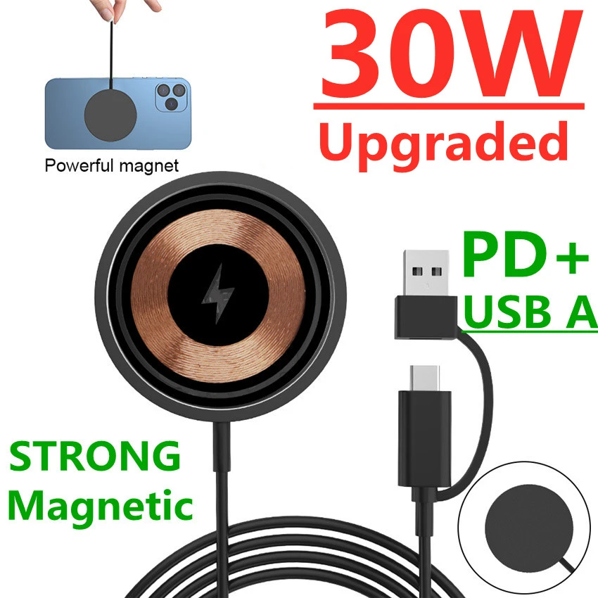 100w Wireless Charger Pad Stand For Macsafe Iphone 14 13 12 Pro Max Mini Phone