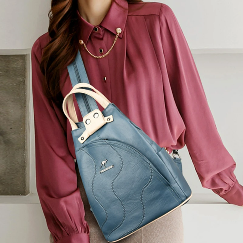 Women Backpack Pu Leather Large Capacity School Bags for Teenage Girls Anti-theft Travel Backpack Shoulder Bag Mochila