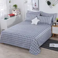 3pcs/Set Home Textile Bed Sheet Set with Pillowcases Cotton Material Lovers Room Bedding Room Flat Sheet 5