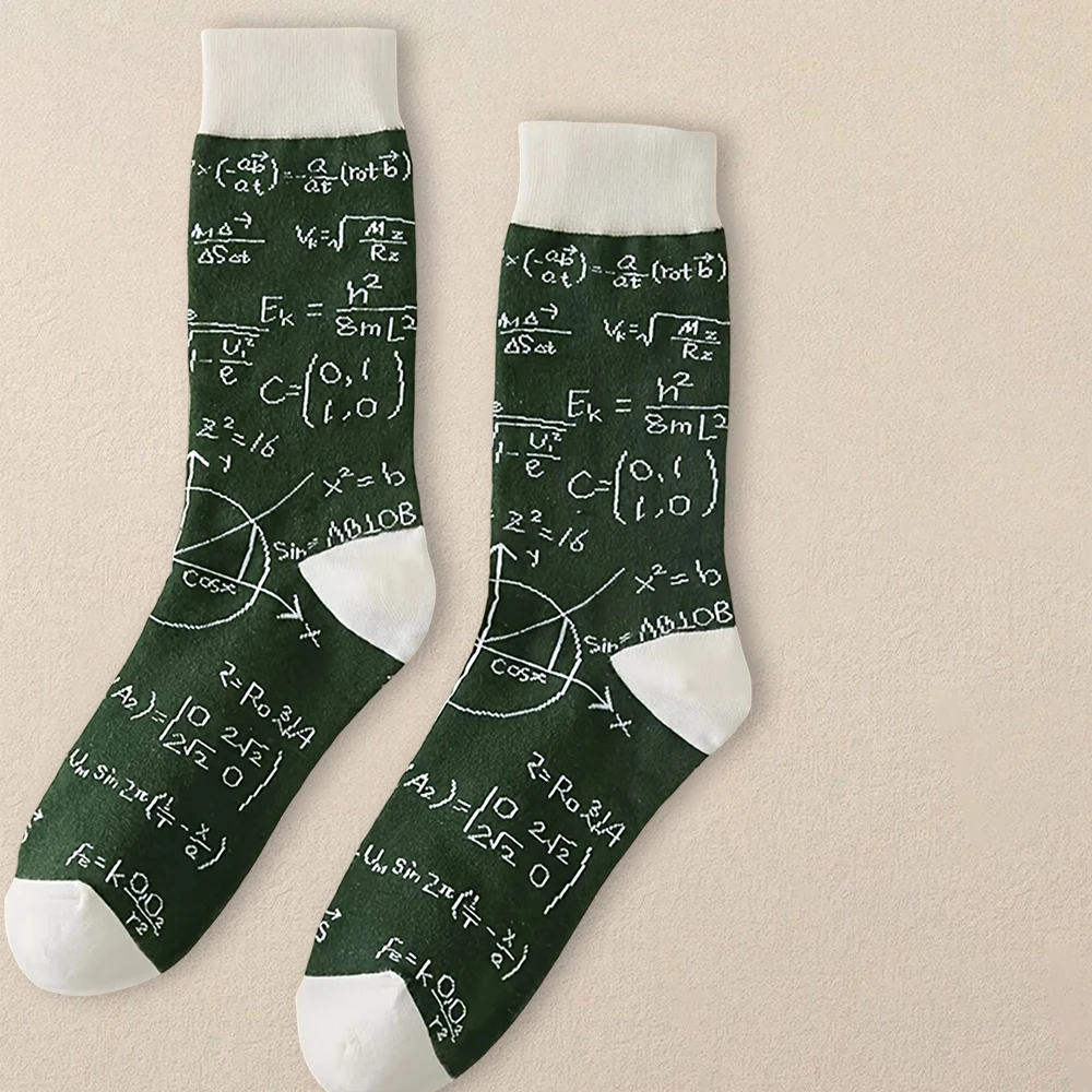 Men Geometric Pattern Socks 1/10 Pair Mid Length Antibacterial Comfortable Lightweight Breathable