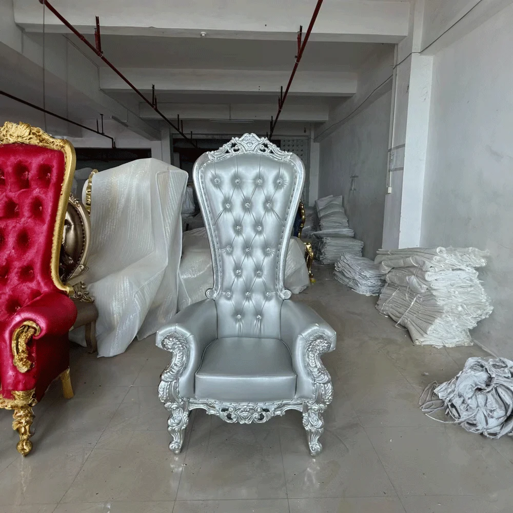 Top Qulaity King & Queen Large Wedding Elegant Throne Chairs King Black  Throne Chair