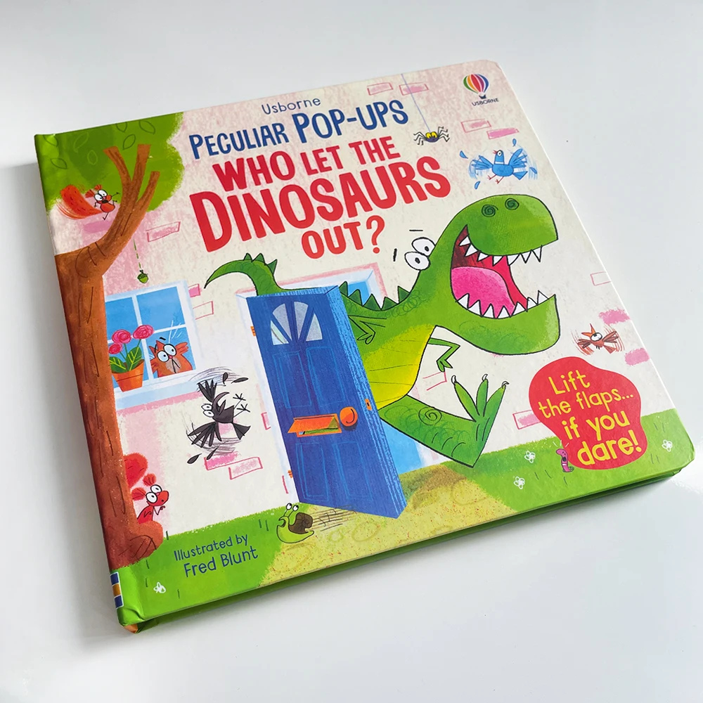 Usborne Pop-UPS Who Let the Dinosaurs out? Picture Books Cardboard English Activity Book Bedtime Story Books Kids Learning Toy 6