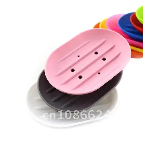 

Silicone Soap Holder Non-slip Flexible Soap Dish Plate Holder Dish Bathroom Soap Dish Travel 3 Colors
