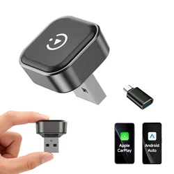Enhanced Wireless CarPlay & Android Auto Adapter: Seamless Upgrade from Wired to Wireless (Black)