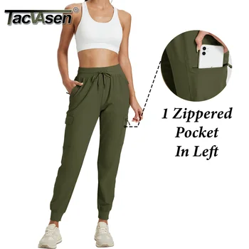 TACVASEN Quick Dry Waterproof Hiking Pants Women's Lightweight Cargo Joggers 5 Pockets Tactical Outdoor Travel Trousers