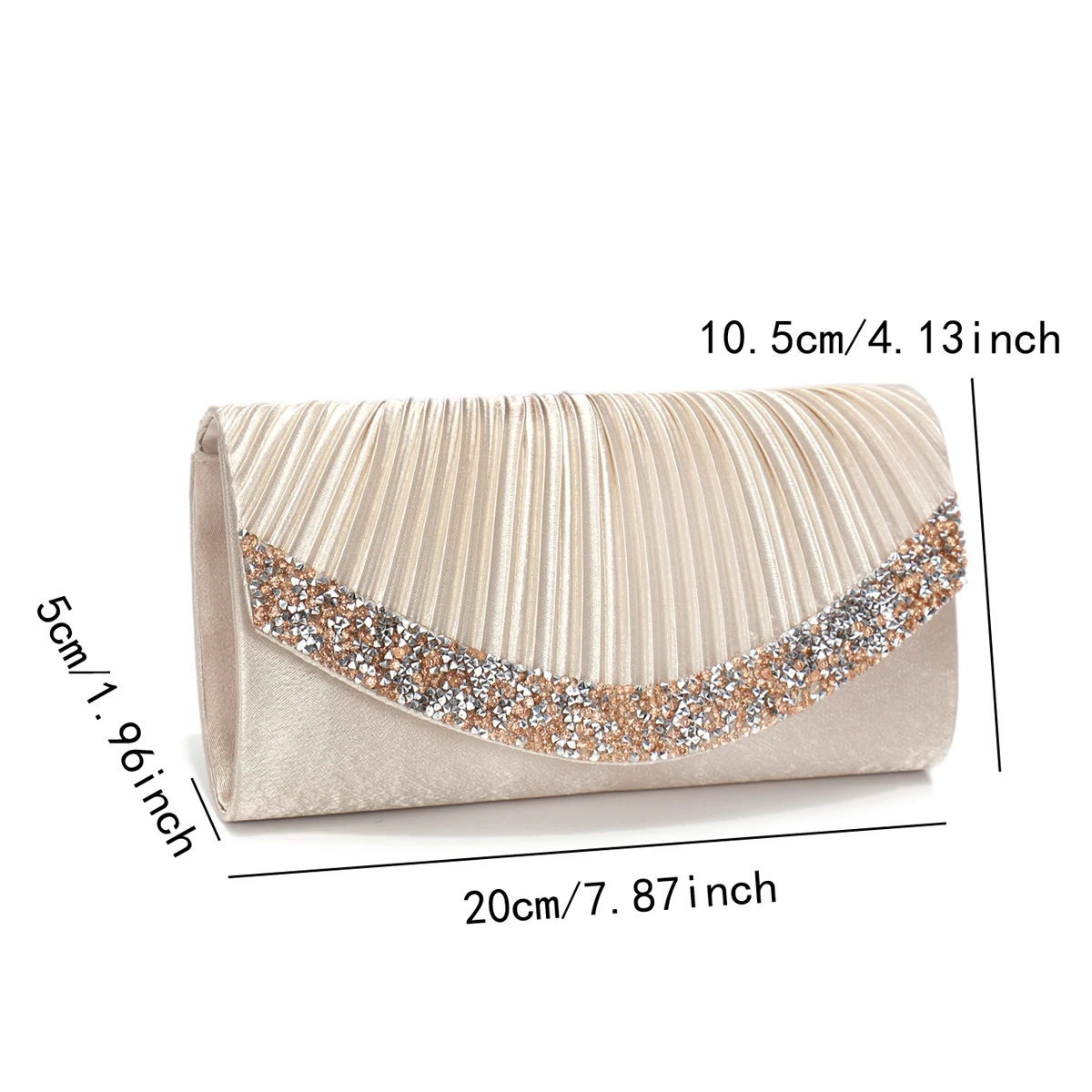 Satin Evening Handbags with Rhinestones for Women