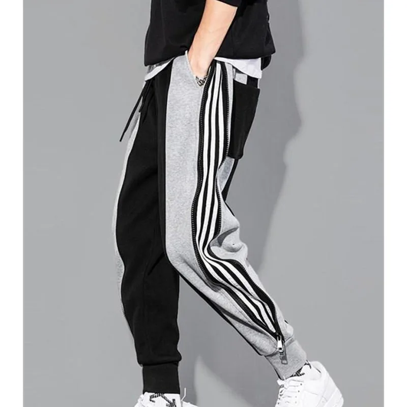 New Autumn/Winter Fashion Korean Edition Thickened Zipper Panel Cropped Pants for Sports, Casual, Versatile, Loose Tie Leggings