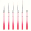 Nail Art Brushes, 5pcs Long Nail Art Line Brushes for Details, Fine Designs, Thin Nail Design Brush Set Gel Polish Painting Pens 4