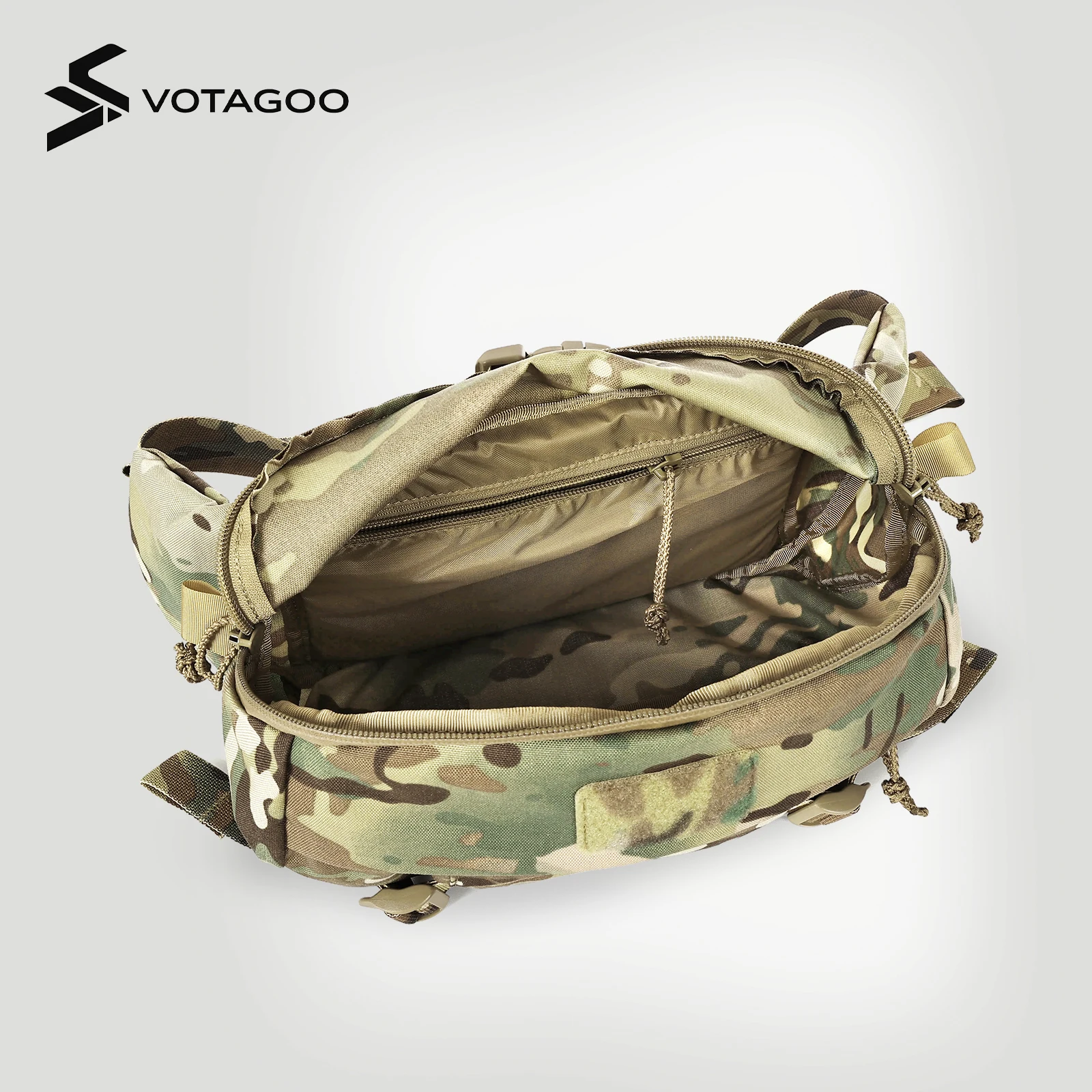 VOTAGOO 8L 전술 허리 가방 코듀라 500D 나일론 EDC 팩 야외 몰리 힙 백 남성용 패니 팩 여행 하이킹용