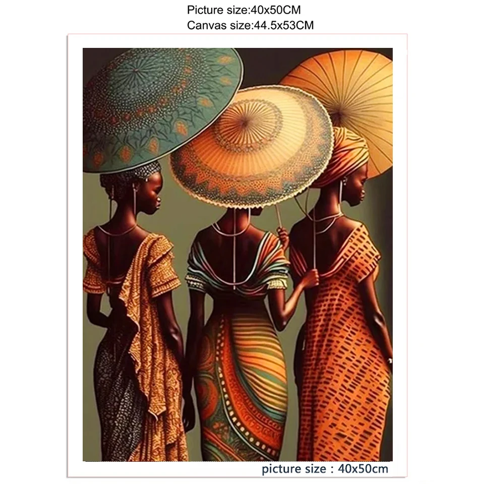 African woman 5D Diamond Mosaic beauty pattern Full Square round Diamond Painting Cross Stitch Kit Embroidery home decor