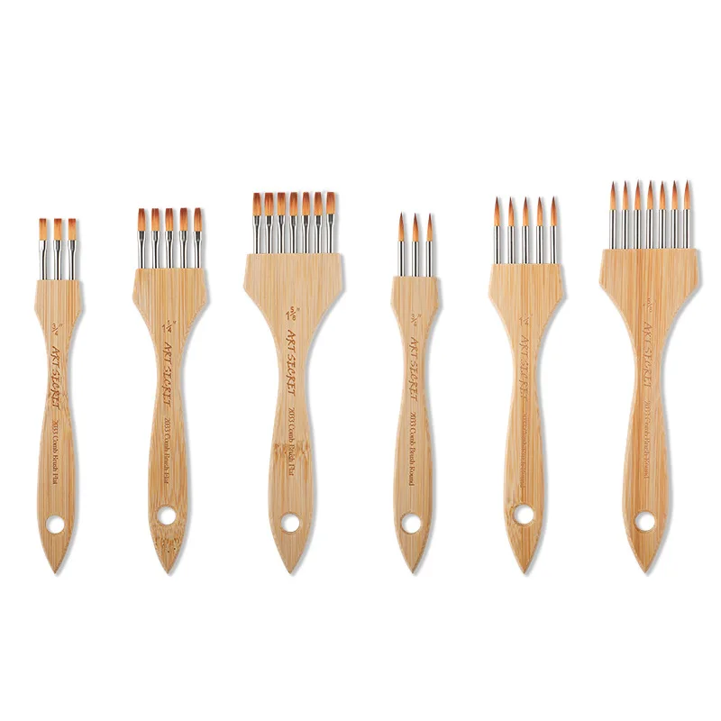 New Product High Quality Multi-tooth Brush Set Nylon Art Painting Brush For Watercolor Acrylic Body Art Painting 3