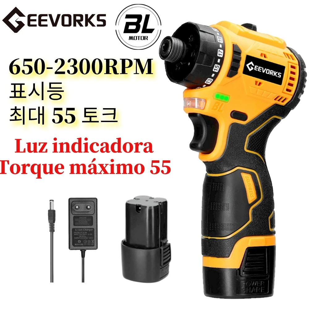 Powerful 16.8V Brushless Screwdriver Lithium Electric Drill