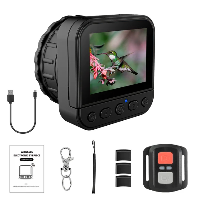 Nouveau 64MP 4K HD 2.4G WIFI oculaire électronique appareil photo numérique avec écran rabattable pour télescope astronomique jumelles Microscope 1