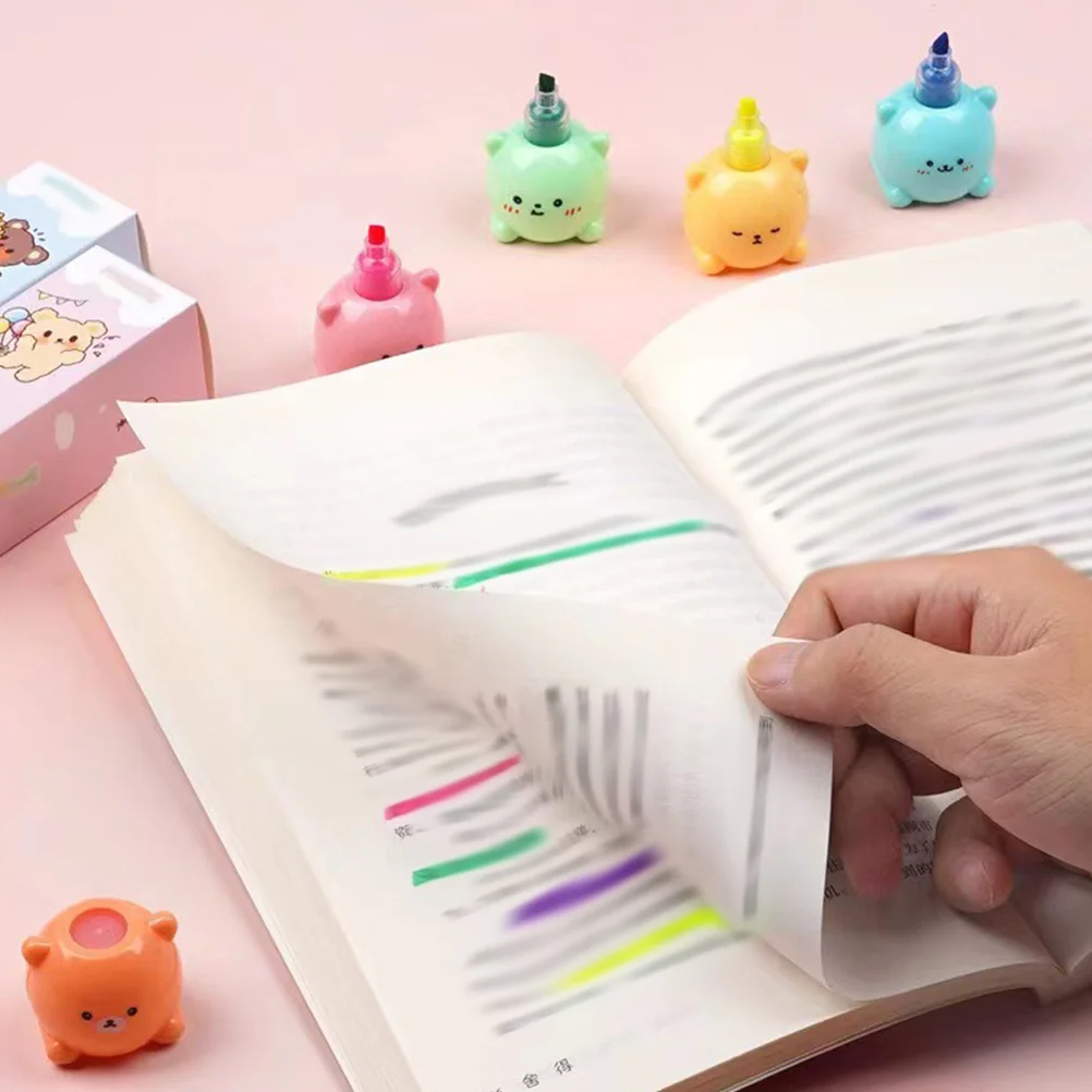 휴대용 플라스틱 마커 펜, 곰 하이라이터, 학생 하이라이터, 쌓을 수 있는 스크랩북 마커