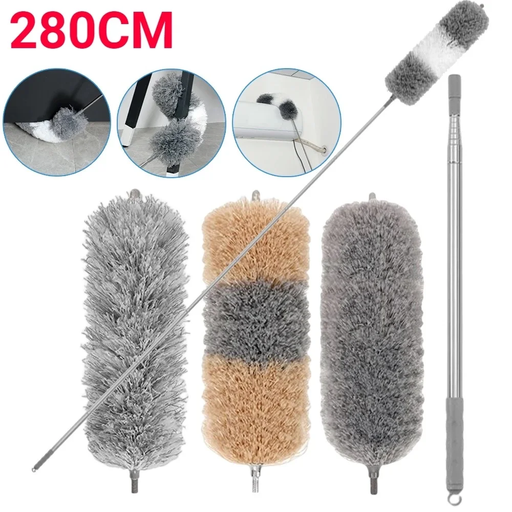 Microfiber Duster 280cm Extendable Cleaner Brush for Home Cleaning cleaning duster,retractable duster,microfiber duster brush,telescopic duster brush,microfiber dust brush,telescopic dust brush,telescopic dust remover