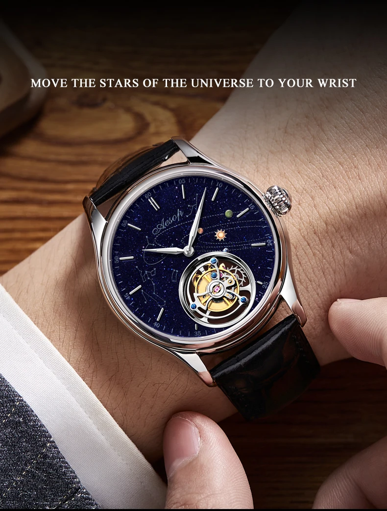 Observatory Tourbillon Movement Mechanical Watch For Man Luxury Fashion Skeleton Waterproof Wristwatches Sapphire Mirror A