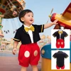 Mickey Same Suit Boy Stage Performance Clothes Kids Panties Baby Short-sleeved Three-piece Set Christmas Costume Mickey Set