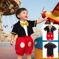 Mickey Same Suit Boy Stage Performance Clothes Kids Panties Baby Short-sleeved Three-piece Set Christmas Costume Mickey Set