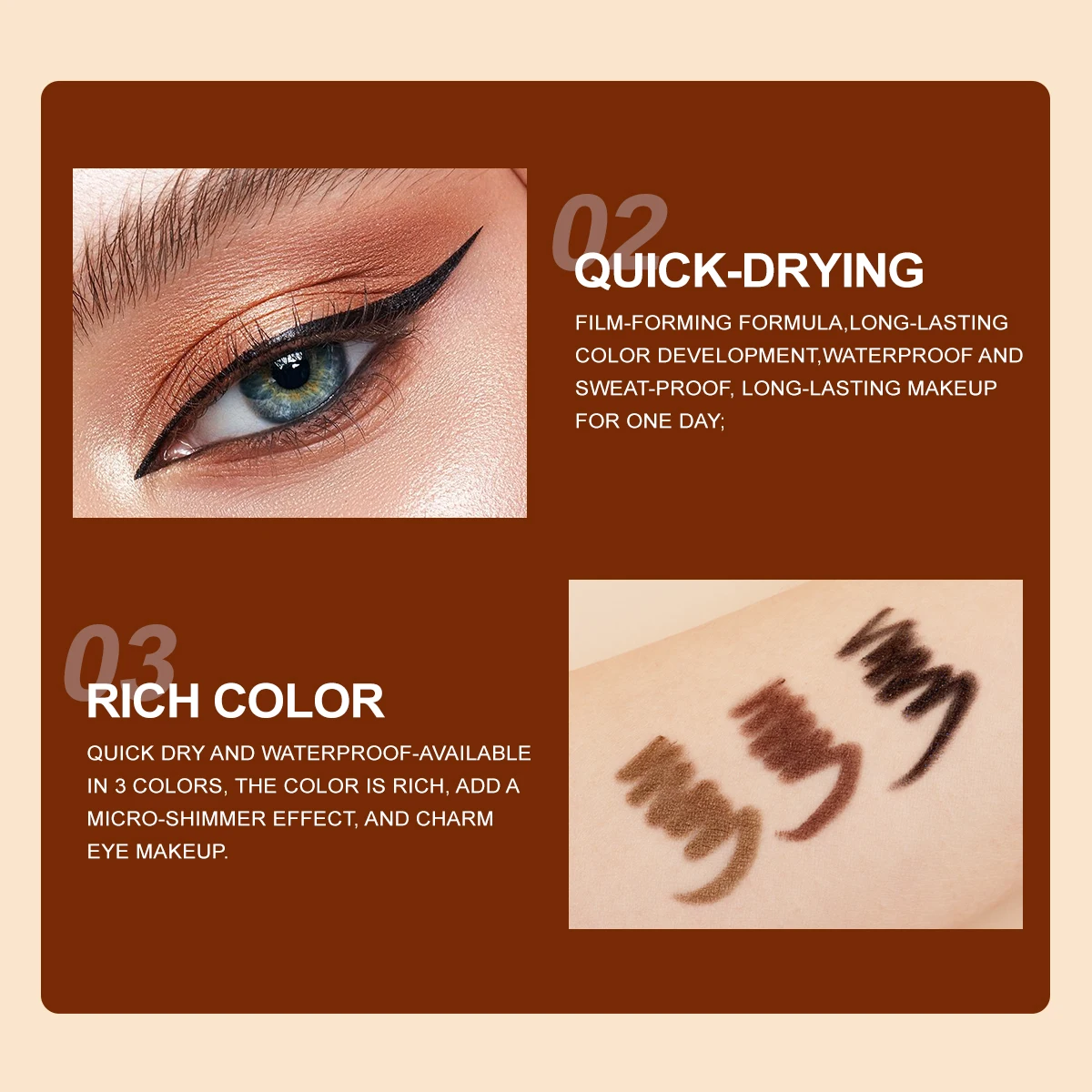 Imagic 3 Kleur Eyeliner Gel Potlood Smooth Shiny Glitter Oogschaduw Zijderups Matte Kleurrijke Eyeliner Gemakkelijk Dragen Langdurige Make-Up