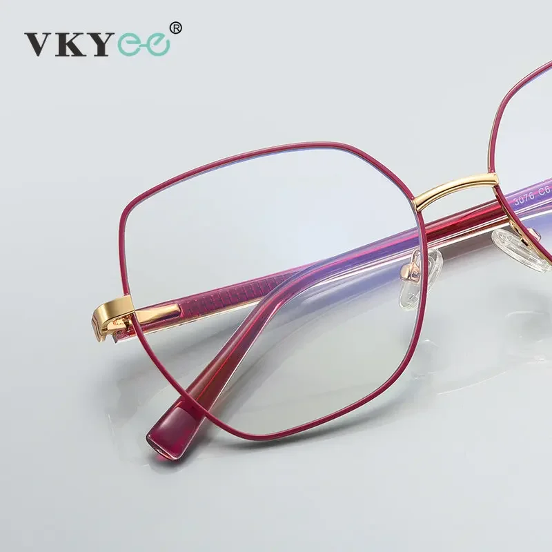 VICKY Fashion Women Cat Eye Myopia Prescription Glasses Hyperopia Reading Anti Blue Light Metal Optical Eyeglasses Frame PFD3076 3