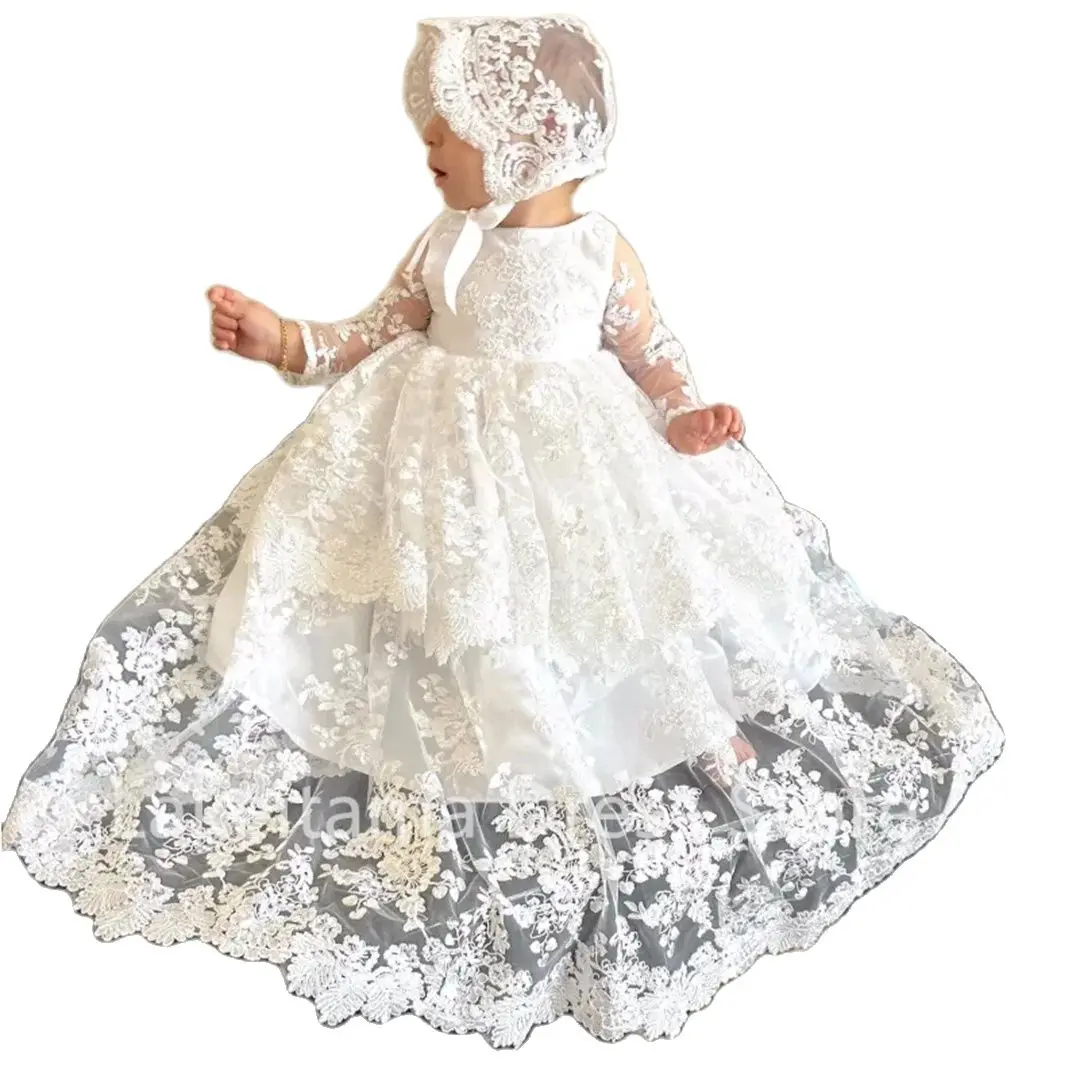 White Lace Flower Girl Dress 5