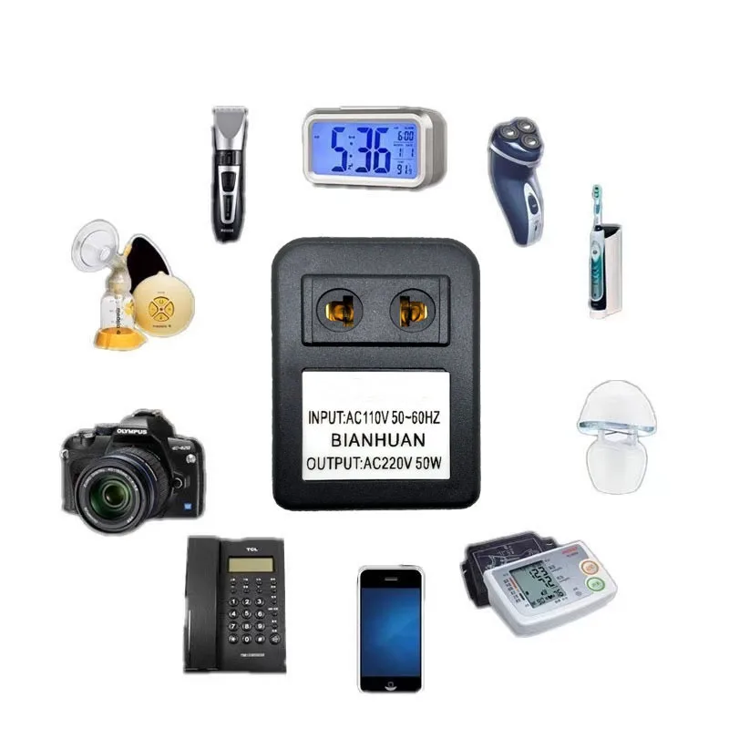 

Преобразователь напряжения 50 Вт, 110 В в 220 В, трансформатор, понижающий трансформатор, преобразователь напряжения, дорожный адаптер, инверто...