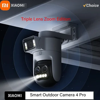 Nuova Telecamera Esterna Intelligente XiaoMi 4 Pro Edizione Zoom a Tripla Fotocamera, 360° °   Telecamera 5MP 3K, Zoom Ibrido 9x, IP66, Versione Cinese con Adattatore
