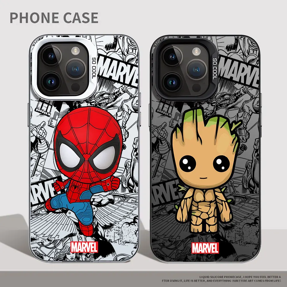 TPU Silicone Phone Case for Apple iPhone XR 12 Pro 14 Pro 11 Pro Max XS Max 15 Plus X 13 Soft Cover Marvel spiderman Groot 1