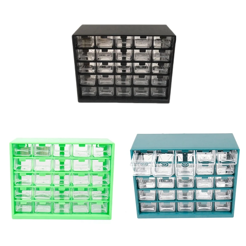 

25Pc Combined Transparent Drawer Storage Cabinet Detachable Parts Box Hardware Sorting Box Durable Easy Install