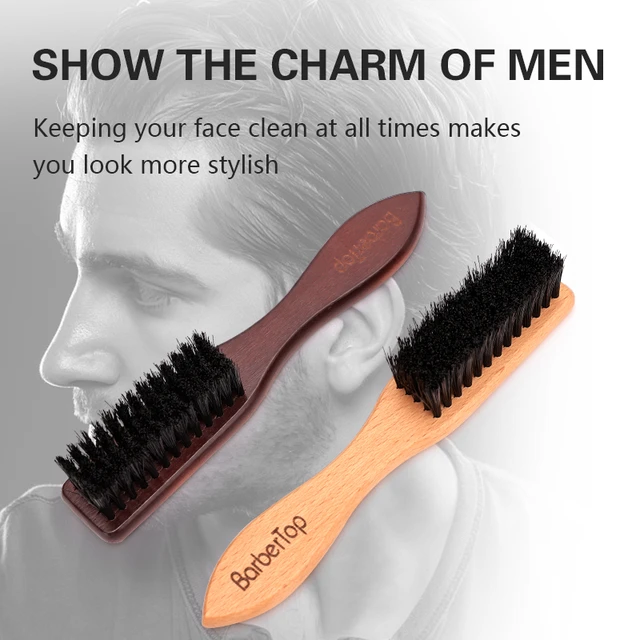 BarberTop Wood Handle Hairdressing Soft Hair Cleaning Brush Retro Neck  Duster Broken Remove Comb Hair Styling Salon Tools