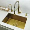 Gold Kitchen Sink 304 Stainless Steel sinks Above Counter or Undermount Installation Single Basin Bar Sink Golden Washing Basin 2