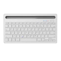 Universal Bluetooth Keyboard with Built - In Stand Slot - English (White)