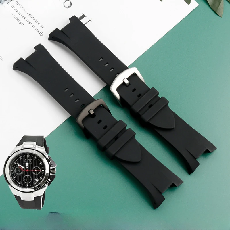 Per Interfaccia Armani Concava 31X14Mm Orologio Impermeabile Morbido Strapax1803/1802/1042/1050 Silicone Sostituire Accessori Originali