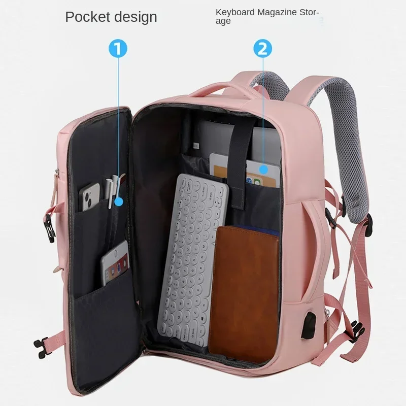 USB Mommy Diaper Bags Laptop Bag Large Capacity Baby Care Mummy Backpack Multi-Function Waterproof Outdoor Bag with Shoe Storage