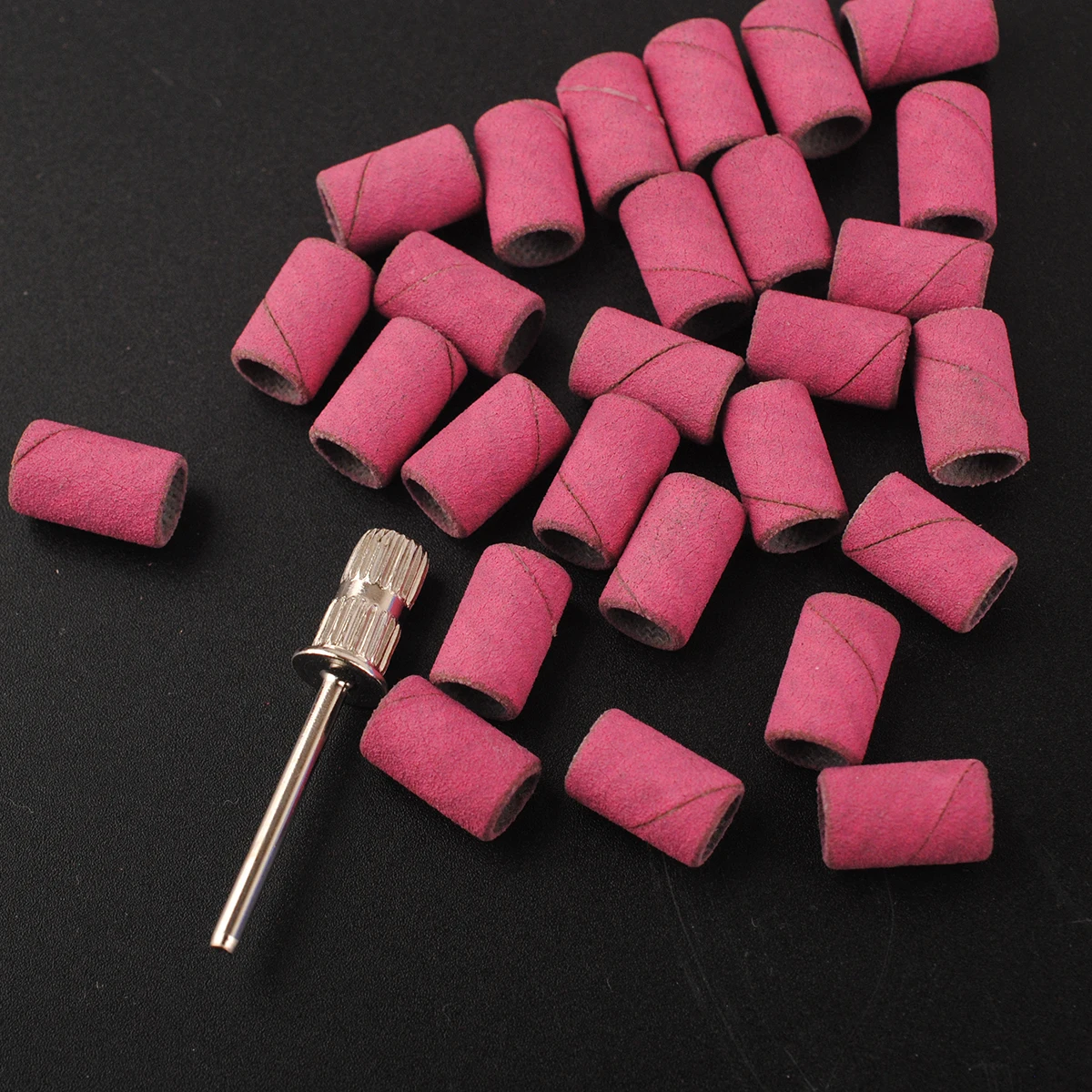 Nail drill bits 100Pcs Sanding Bands With 1Pcs Metal Shaft Set For Remove Nail Polish Gel Dead Skin Calluses Cutter