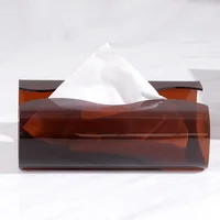 Modern Art Curved Acrylic Tissue Box, Stainless Steel Tissue Box, Table Center Napkin Holder, Living Room Tissue Storage Box 1