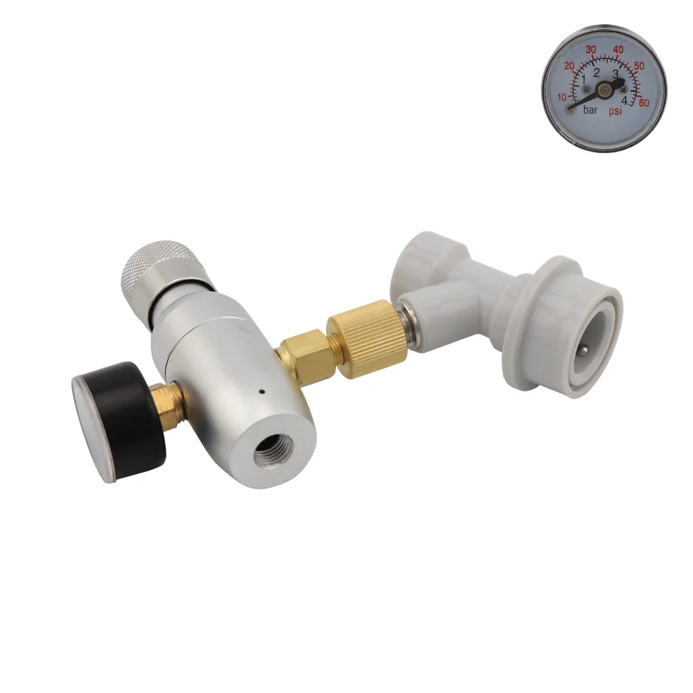 Beer Keg Co2 Charger 060PSI Mini Co2 Regulator With Ball Lock Connector Home Brewing Corny Keg