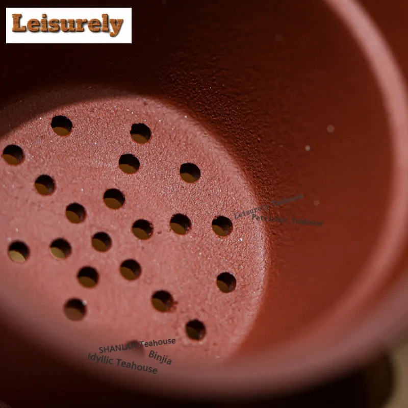 240ml Yixing Purple Clay Hand-carved Filter Tea Separator Cup Traditional Tea Mug With Infuser Tea Soaking Office Water Cup Gift