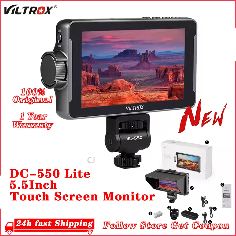 VILTROX DC-550 Lite 5.5Inch Touchscreen Video Field Monitor 1200nits 4K-HDMI with Battery